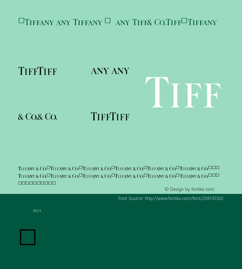 Tiffany Version 1.001 Font Sample