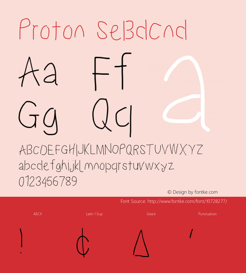 Proton SeBdCnd Version 1.017 Font Sample