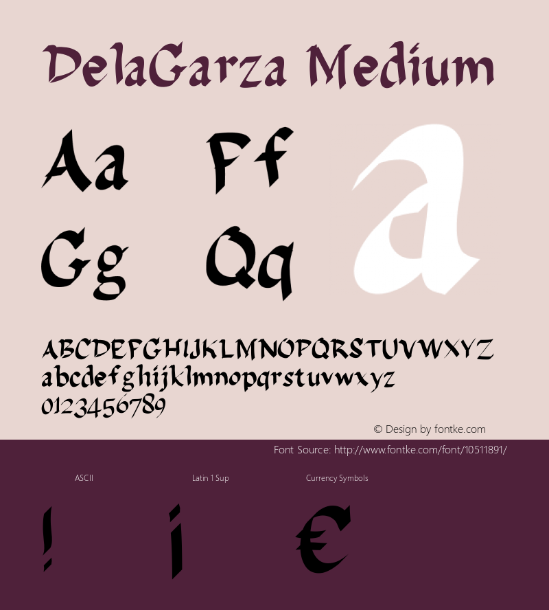 DelaGarza Medium Version 001.000 Font Sample