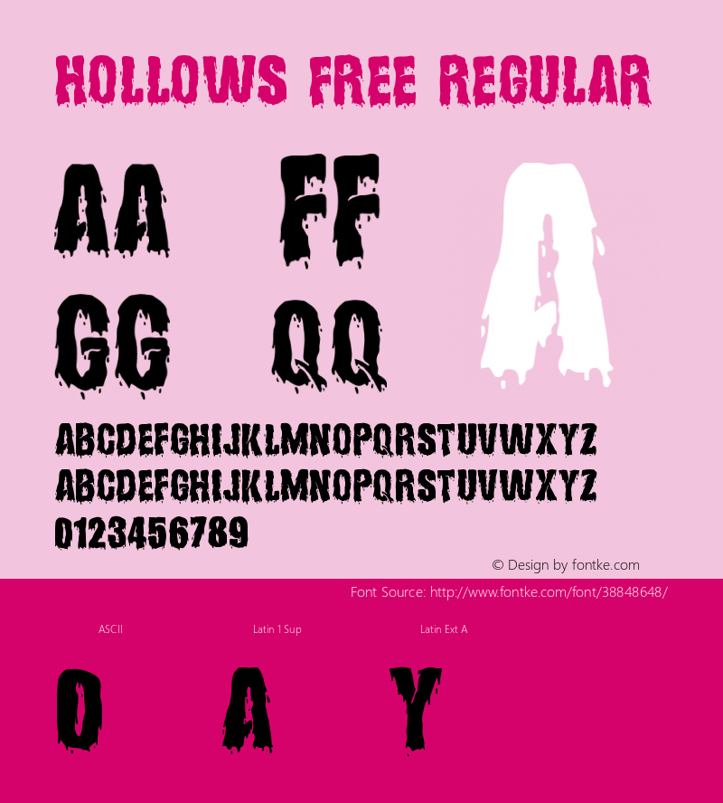 Hollows Free Version 1.002;Fontself Maker 3.4.0 Font Sample