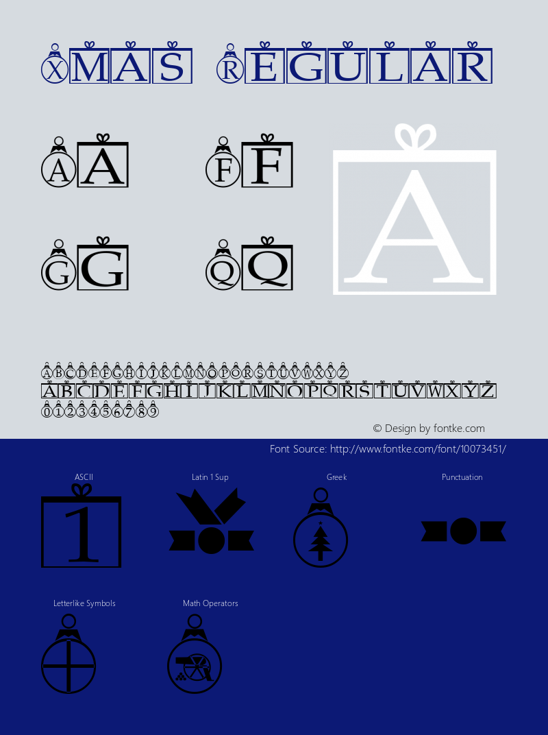 Xmas Regular Altsys Metamorphosis:1/16/93 Font Sample