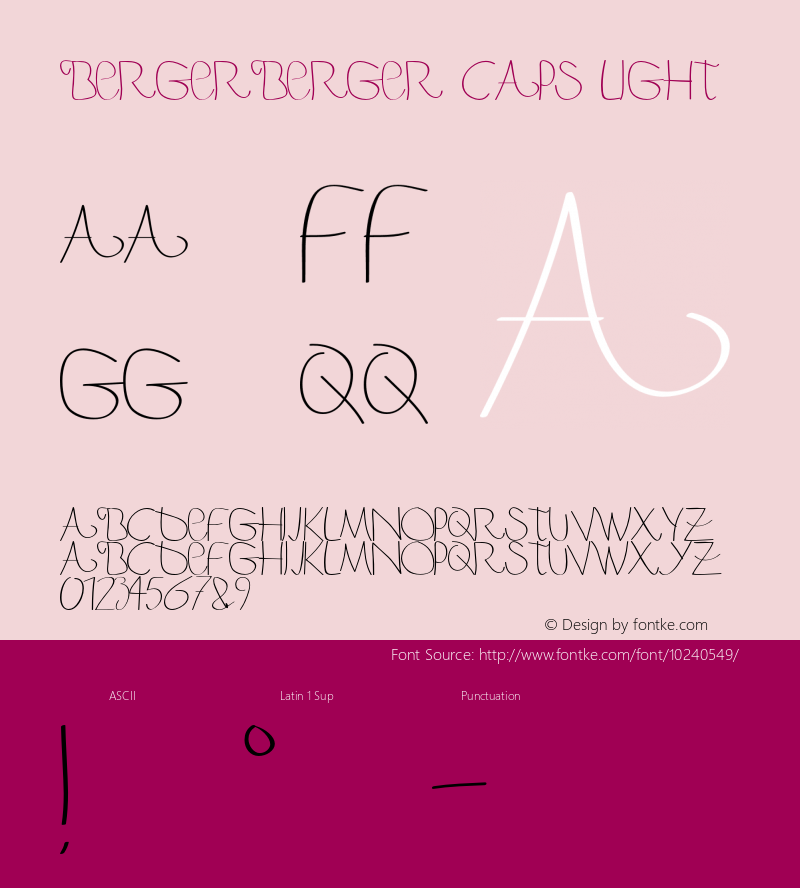 BergerBerger Caps Light Version 1.000 Font Sample