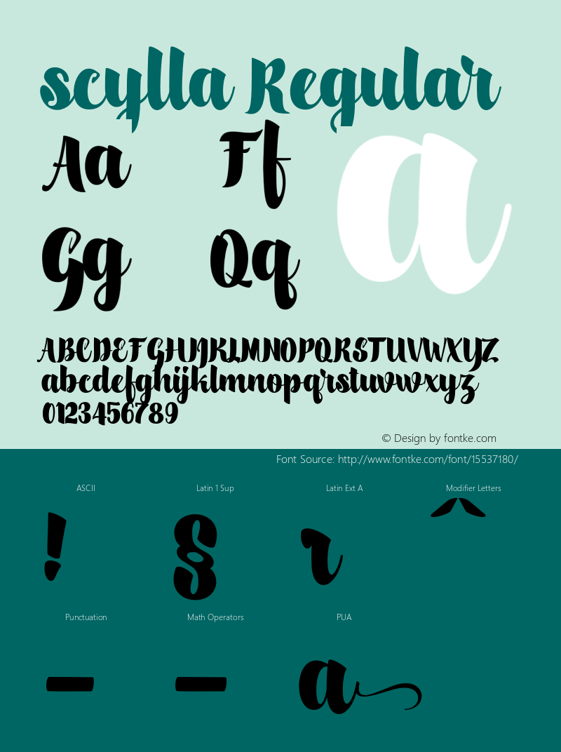 scylla Regular Version 1.000;PS 001.001;hotconv 1.0.56 Font Sample