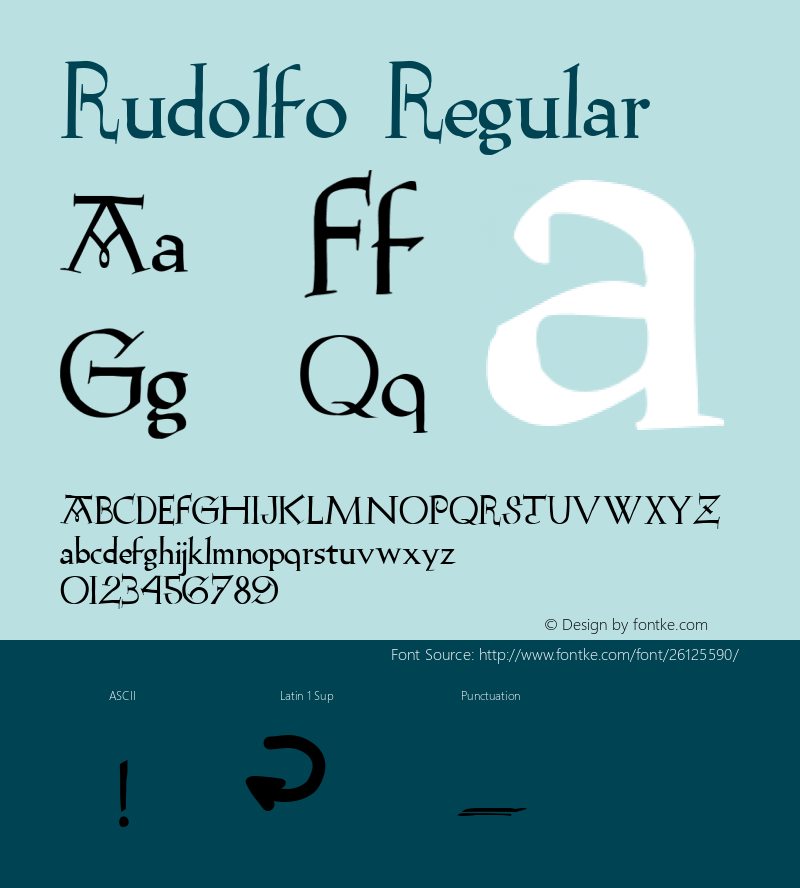 Rudolfo Macromedia Fontographer 4.1.4 11/26/01 Font Sample