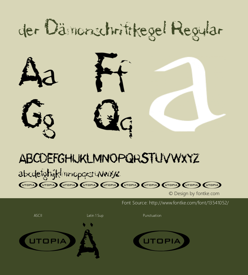 der Dämonschriftkegel Regular Macromedia Fontographer 4.1 8/11/98 Font Sample