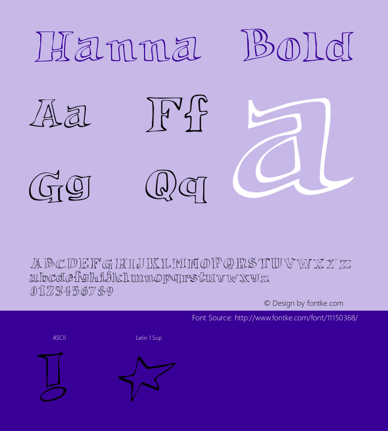 Hanna Bold Version 001.000 Font Sample