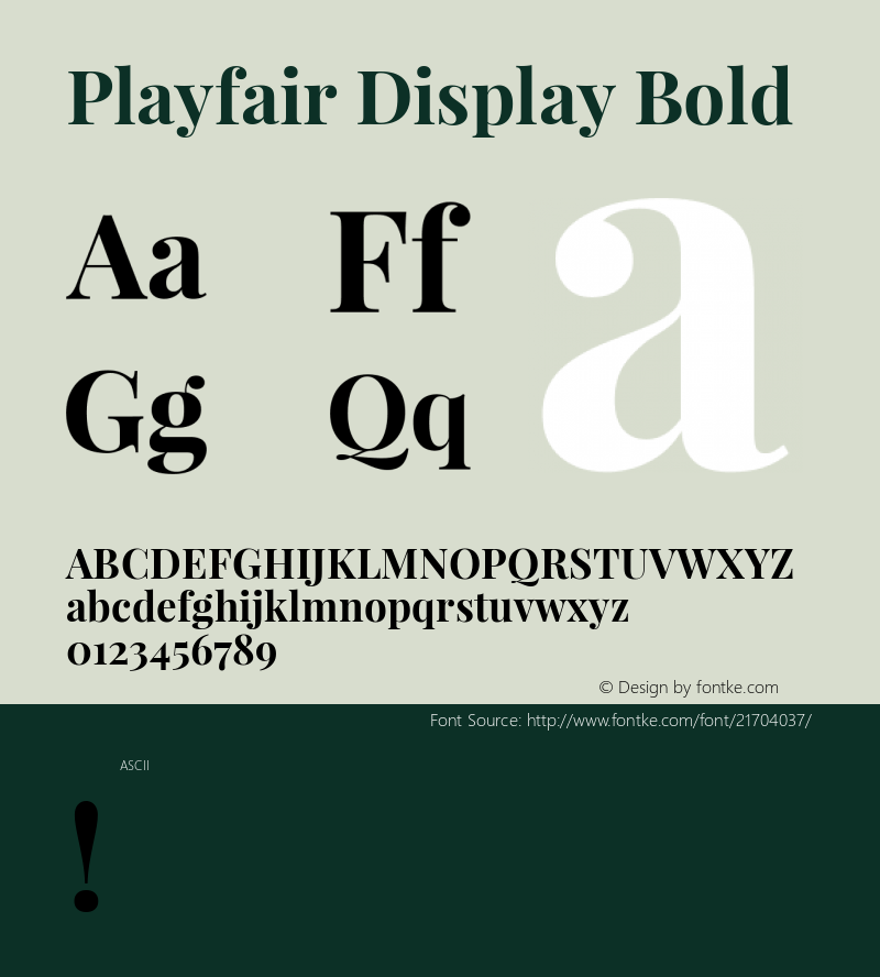 PlayfairDisplay Version 1.0 Font Sample