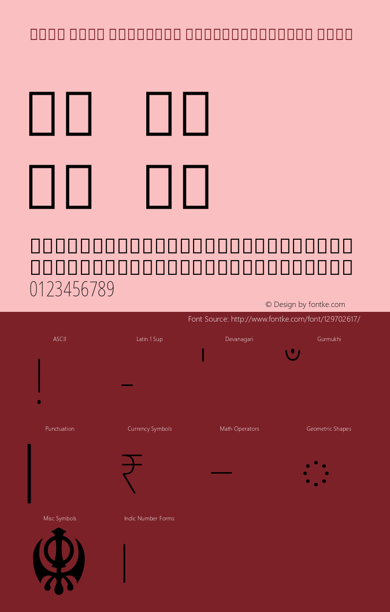 Noto Sans Gurmukhi ExtraCondensed Thin Version 2.001; ttfautohint (v1.8.3) -l 8 -r 50 -G 200 -x 14 -D guru -f none -a qsq -X 