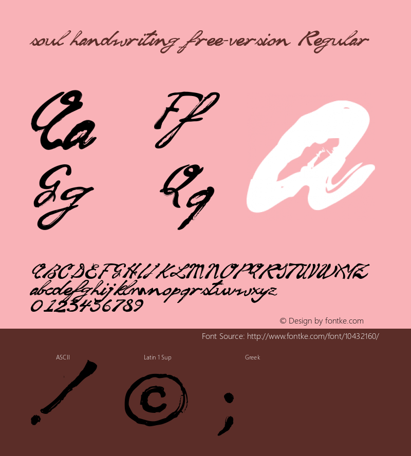 soul handwriting_free-version Regular Version 1.00 August 13, 2011, initial release Font Sample