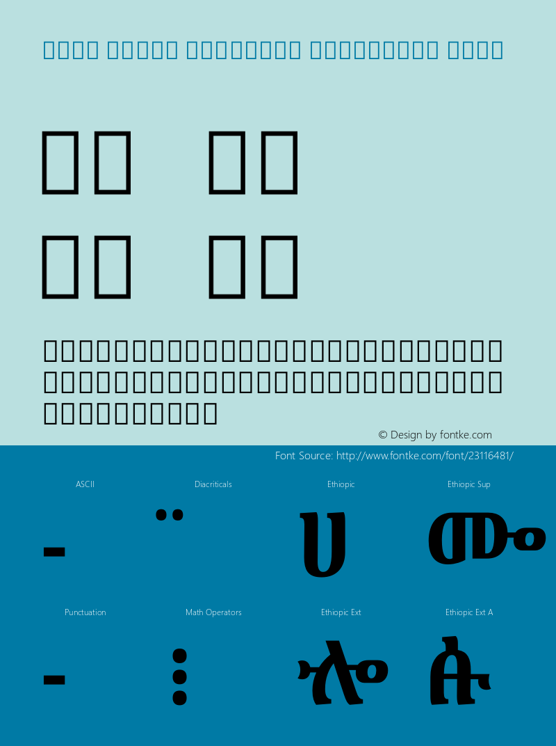 Noto Serif Ethiopic Condensed Bold Version 1.900 Font Sample