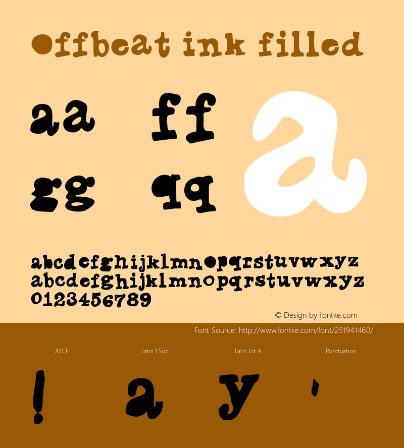 Offbeat Ink Filled Version 1.002;Fontself Maker 3.5.8图片样张