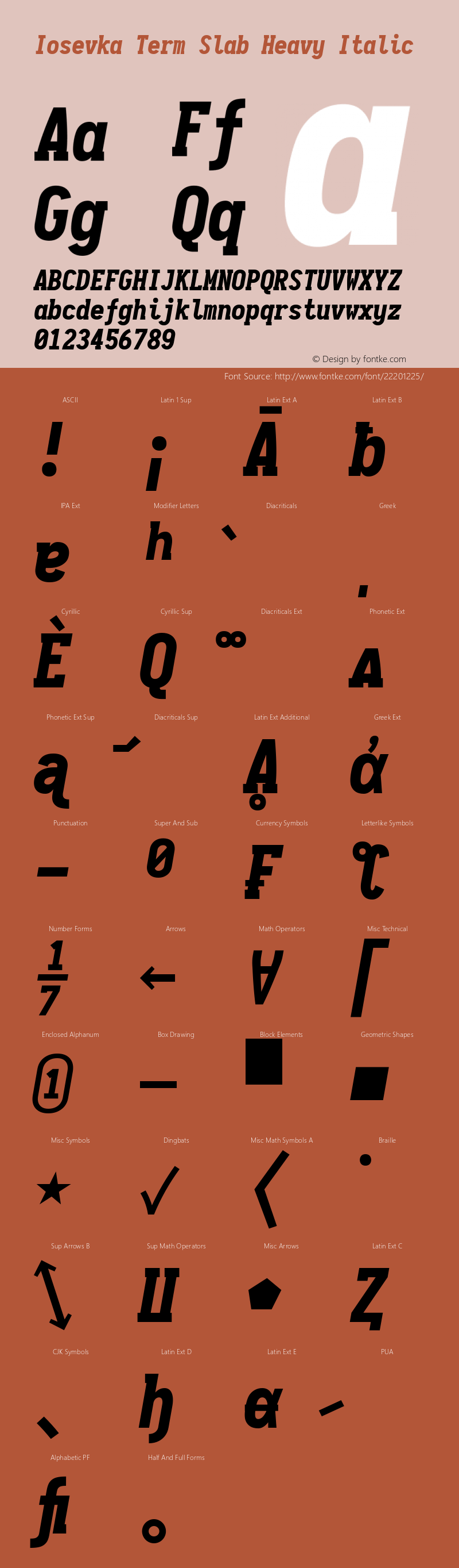 Iosevka Term Slab Heavy Italic 1.13.1; ttfautohint (v1.6) Font Sample