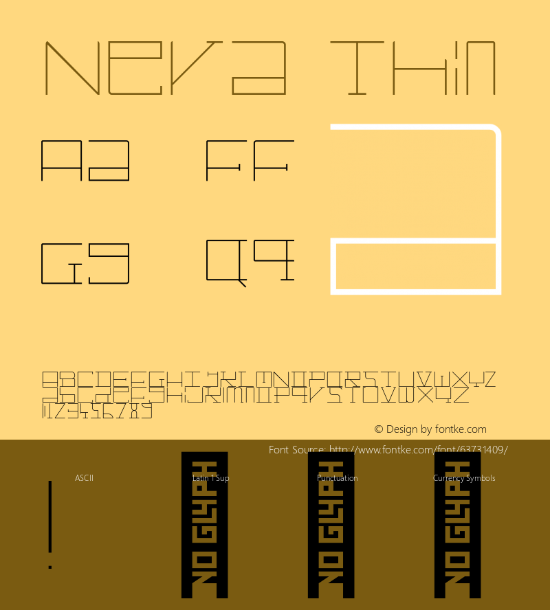 Nera Thin Version 1.000 Font Sample