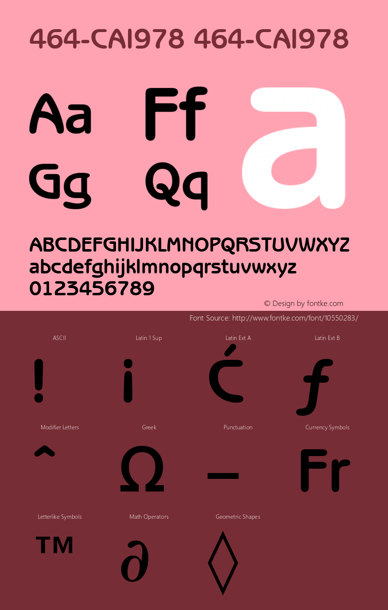 464-CAI978 464-CAI978 Version 3.0 Font Sample