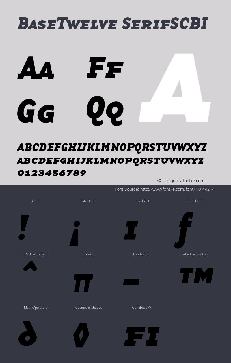 BaseTwelve SerifSCBI Version 001.000 Font Sample