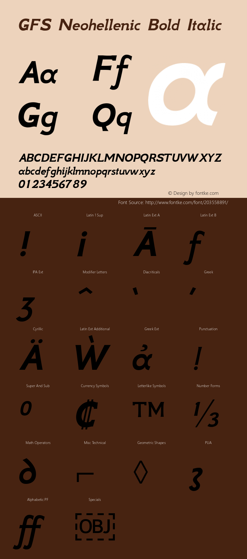 GFS Neohellenic Bold Italic Version 1.0图片样张