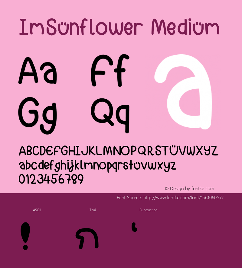 ImSunflower Version 001.000 Font Sample