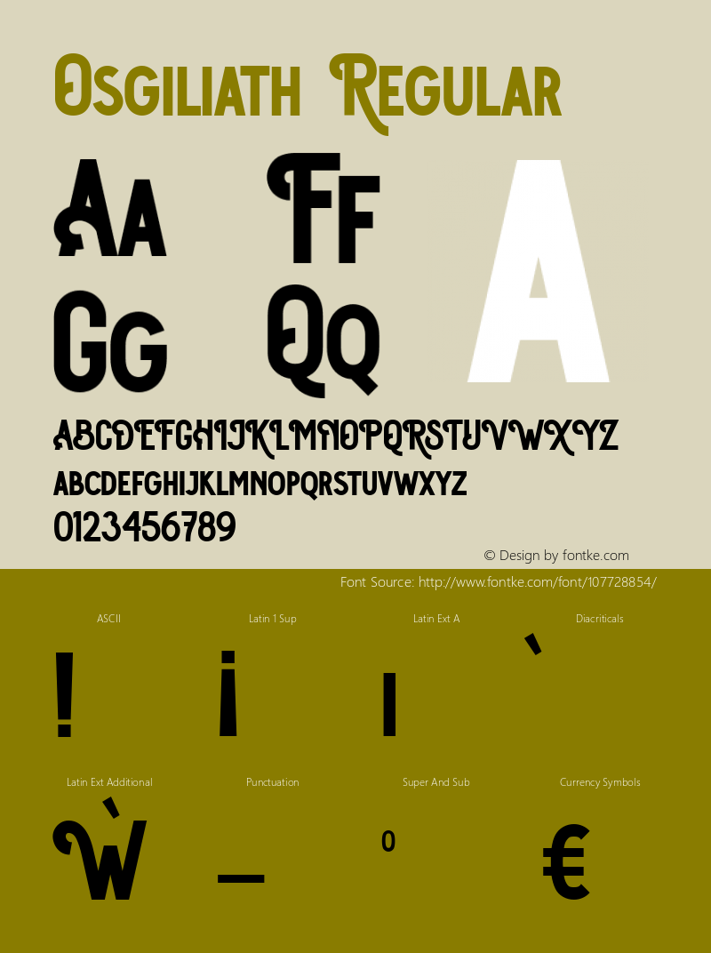 Osgiliath Regular Version 1.000 Font Sample