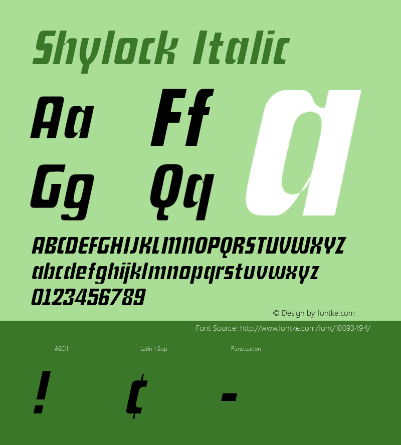 Shylock Italic The IMSI MasterFonts Collection, tm 1995, 1996 IMSI (International Microcomputer Software Inc.) Font Sample