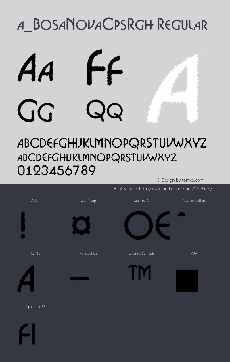 a_BosaNovaCpsRgh Regular 01.03 Font Sample