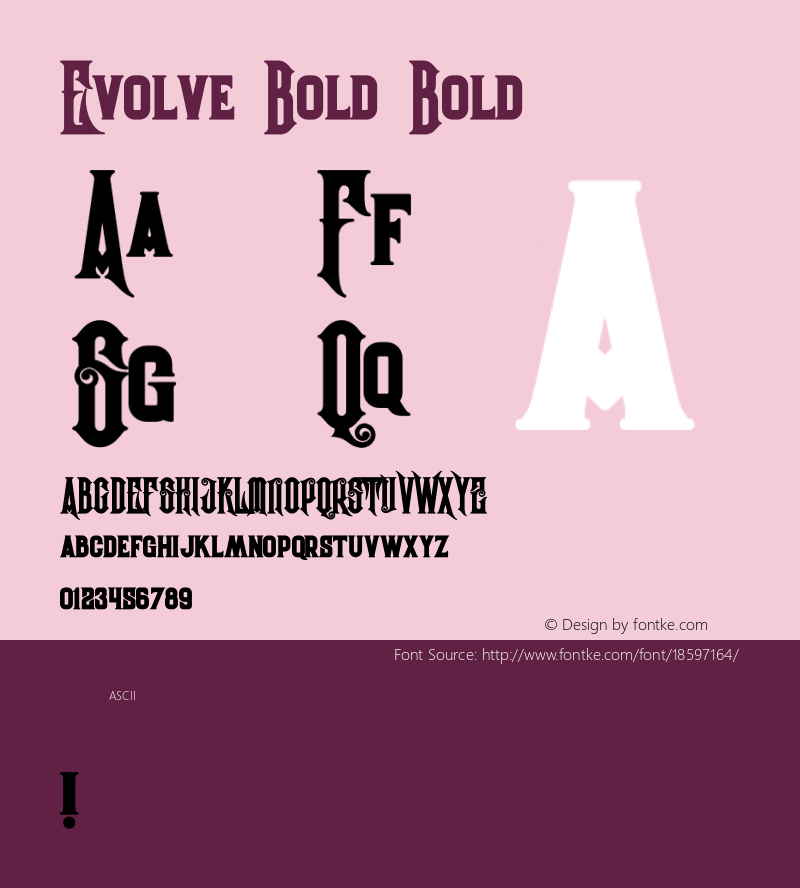 Evolve Bold Bold Version 1.000 Font Sample