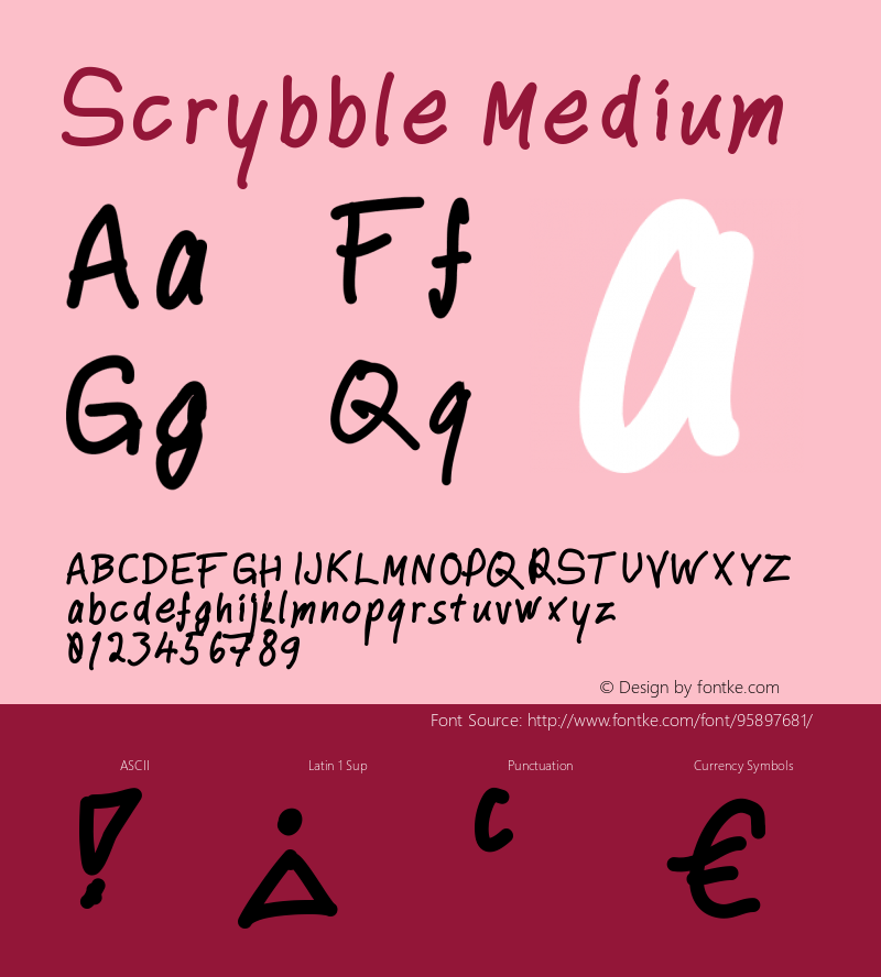 Scrybble Version 001.000 Font Sample