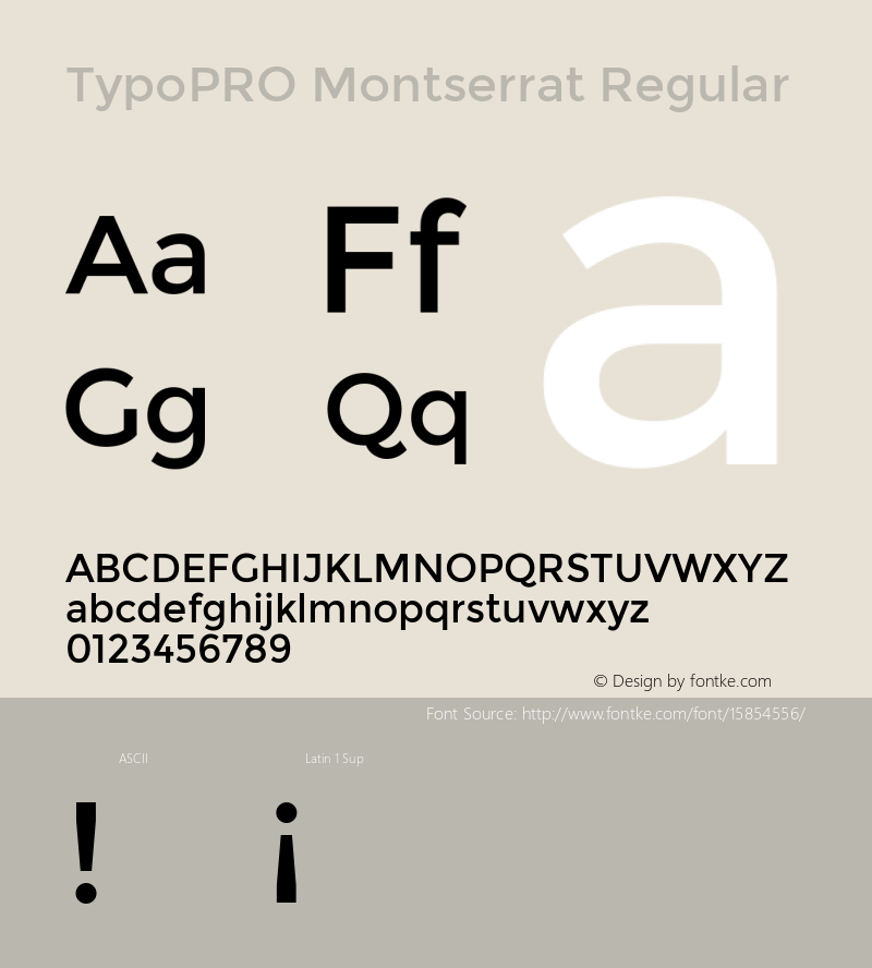 TypoPRO Montserrat Regular Version 2.001 Font Sample