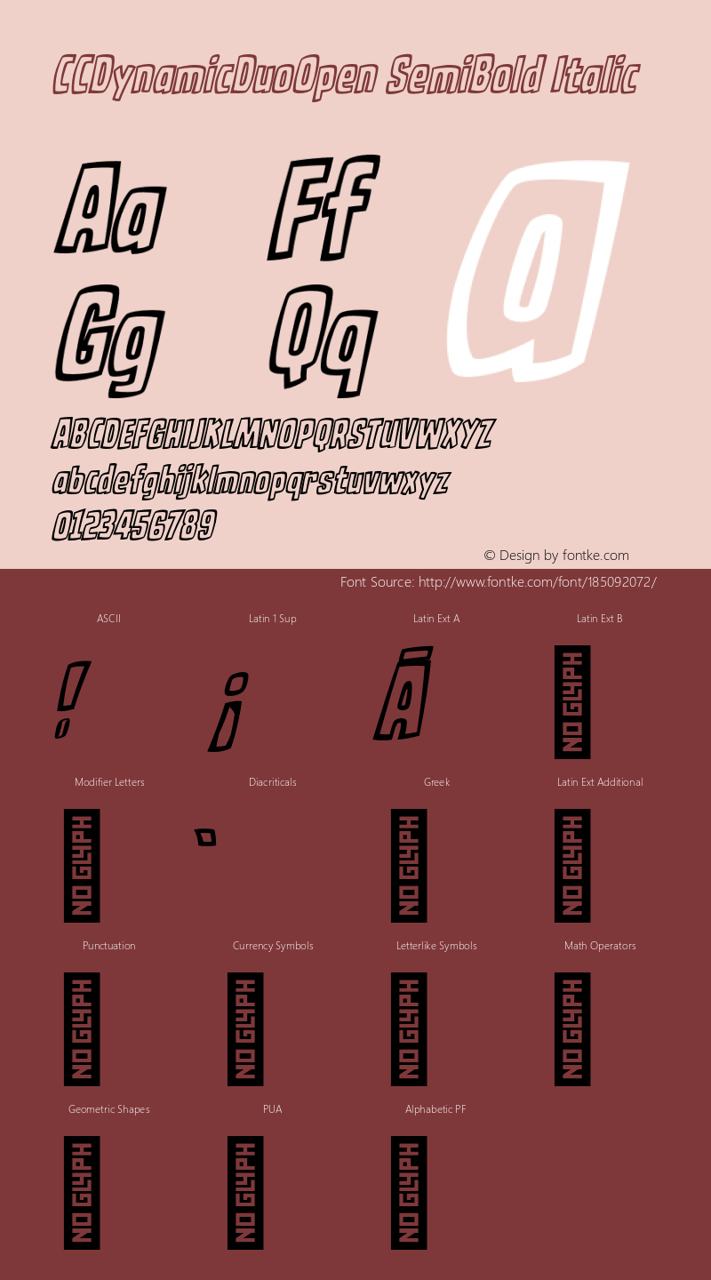 CCDynamicDuoOpen SemiBold Italic Version 2.000;hotconv 1.0.109;makeotfexe 2.5.65596图片样张