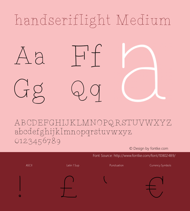 handseriflight Medium Version 001.000 Font Sample