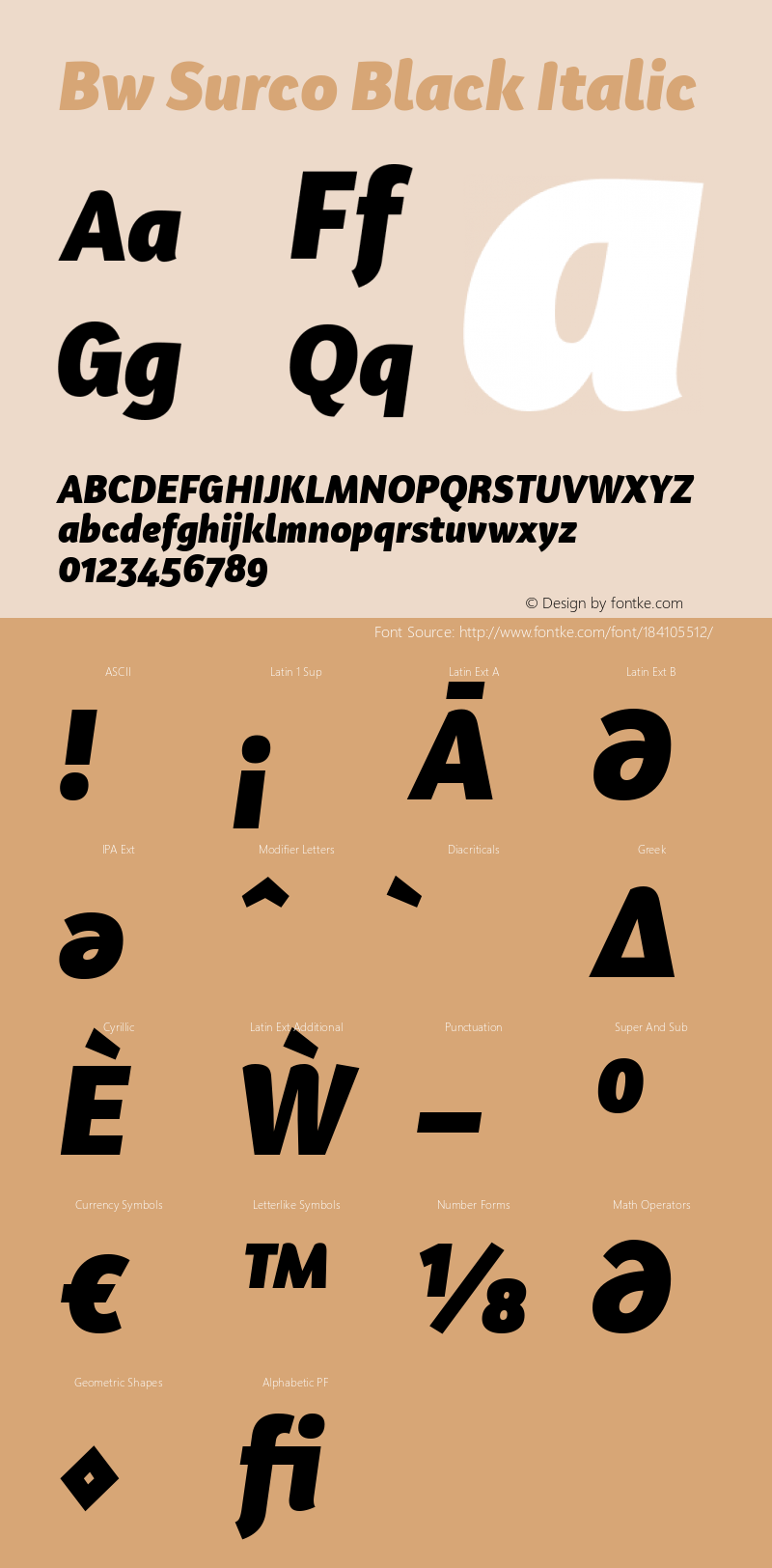 BwSurco-BlackItalic Version 1.000图片样张