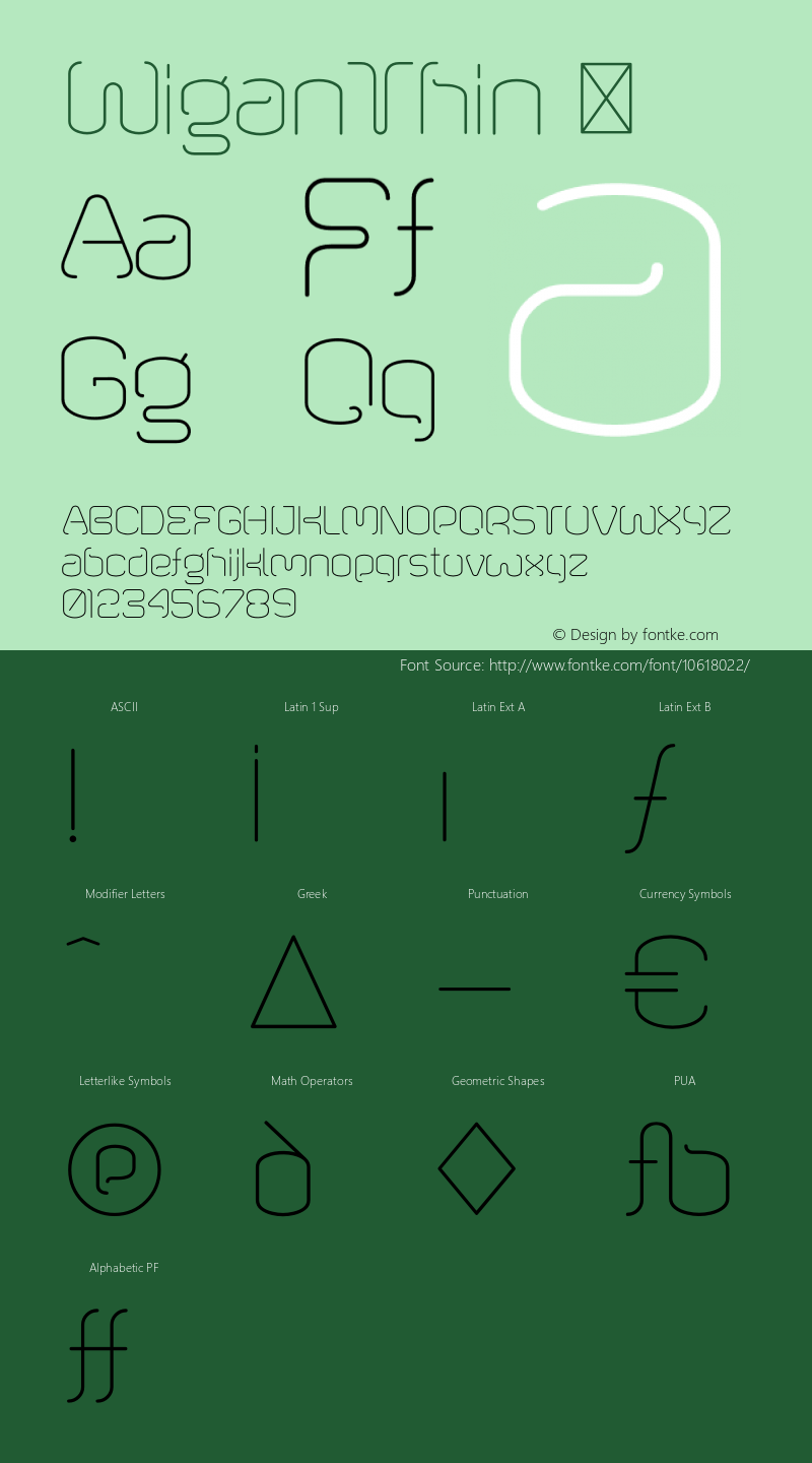 WiganThin ☞ Version 1.000;com.myfonts.font-fabric.wigan.thin.wfkit2.4bCq Font Sample