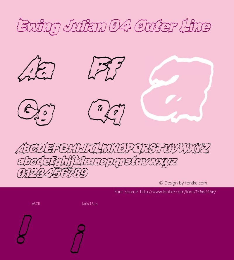 Ewing Julian 04 Outer Line Version 1.000 Font Sample