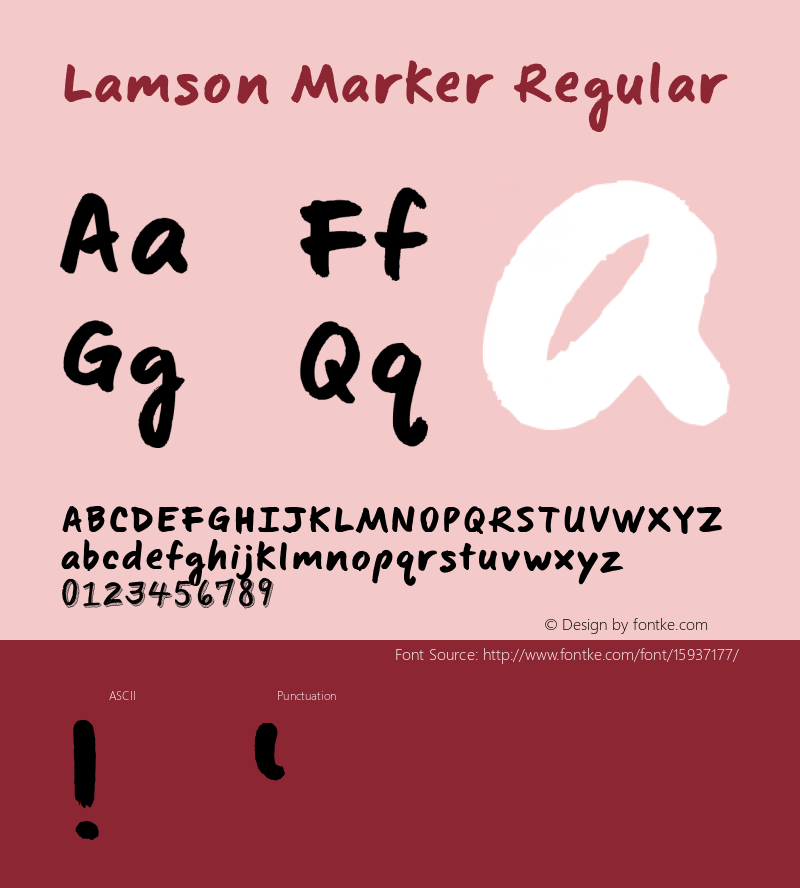 Lamson Marker Regular Version 001.001 Font Sample