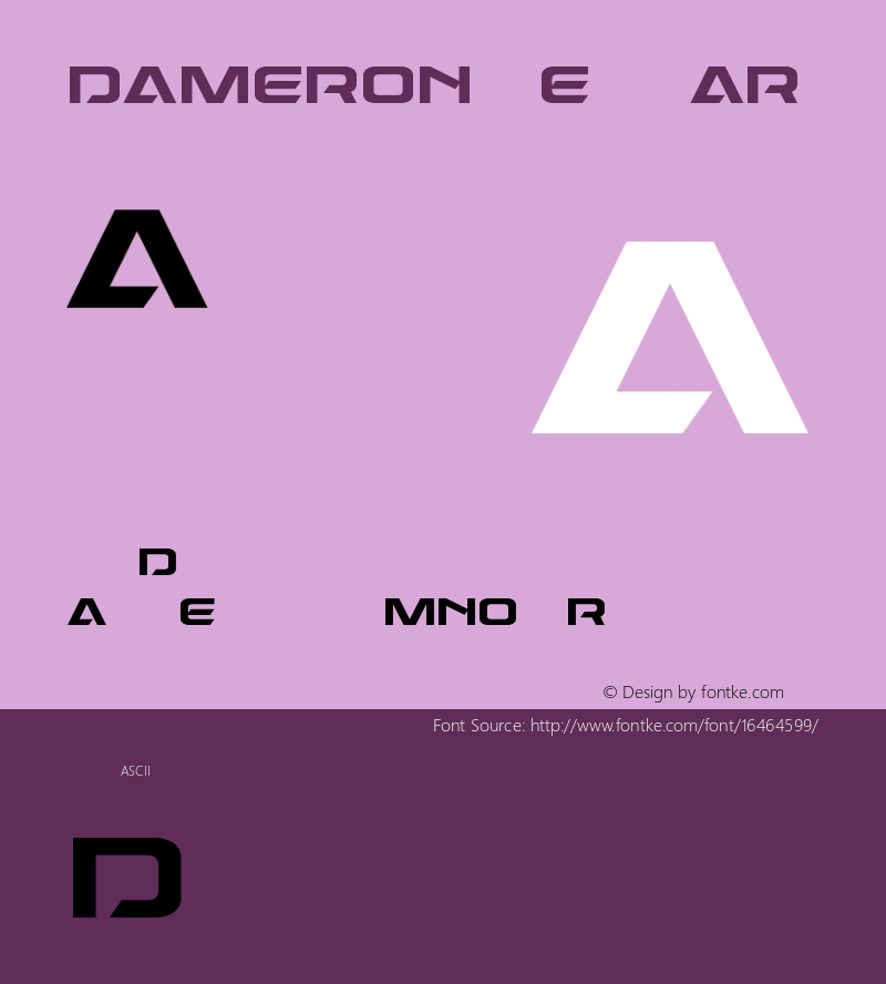 Dameron Regular Version 1.0; 2016 Font Sample