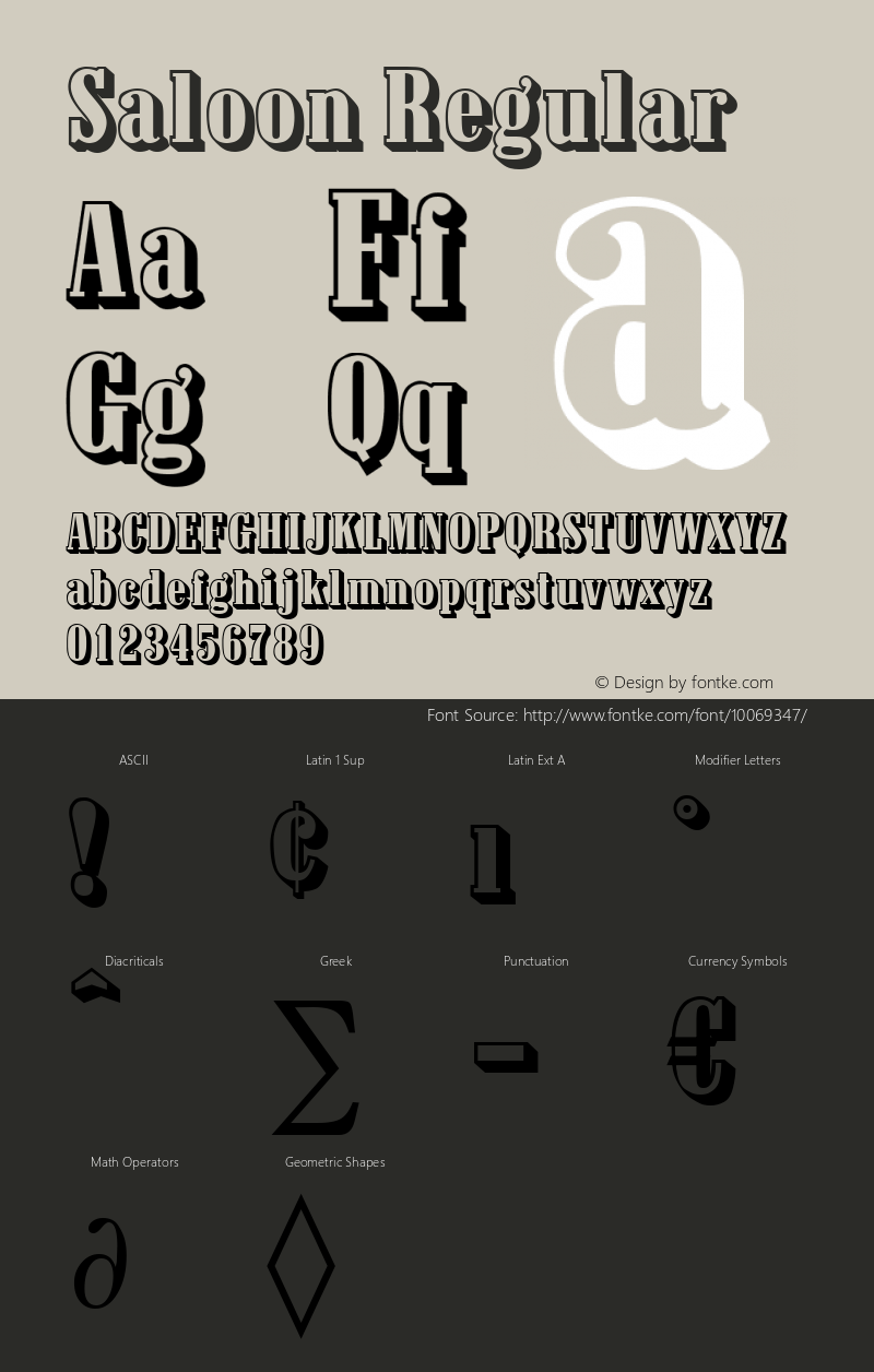 Saloon Regular Brendel            :10.12.1994 Font Sample