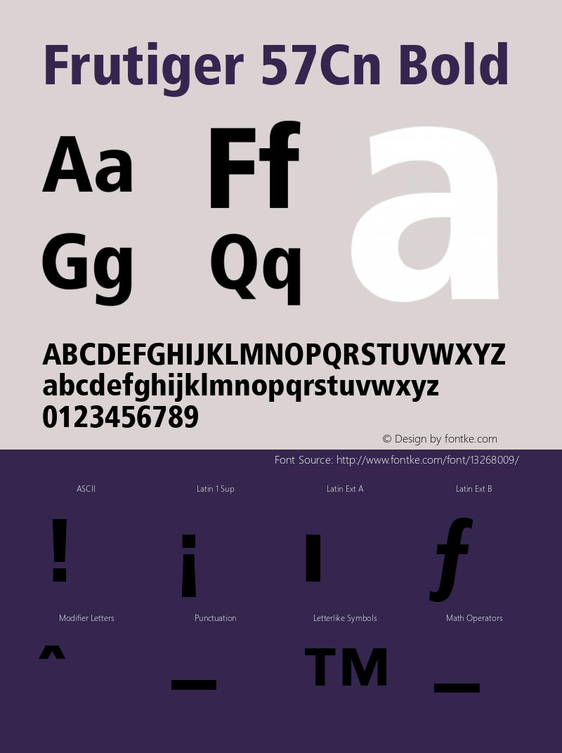 Frutiger 57Cn Bold Converter: Windows Type 1 Installer V1.0d.￿Font: V1.0 Font Sample