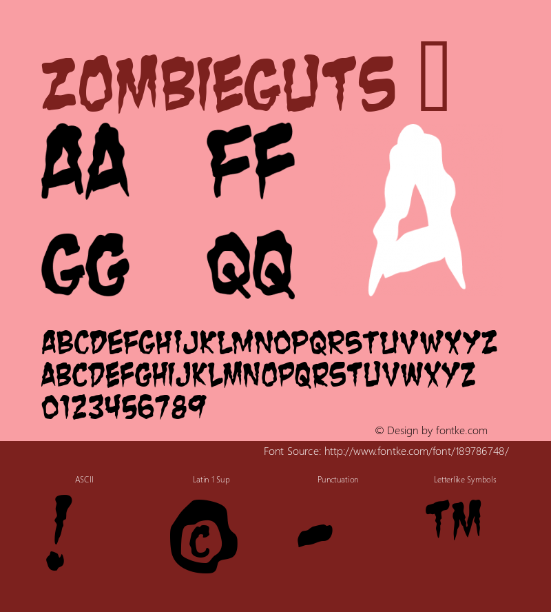 ☞Zombie Guts Macromedia Fontographer 4.1 09/10/2001;com.myfonts.easy.blambot.zombie-guts.zombie-guts.wfkit2.version.FHJ图片样张