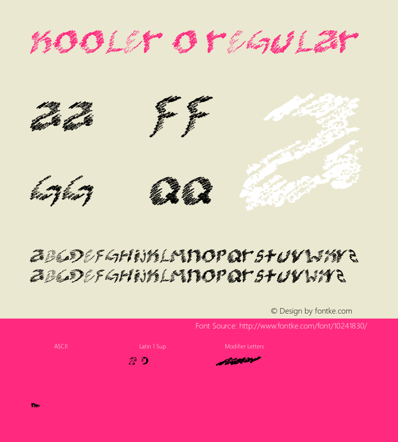 kooler O Regular Version 1.00 June 25, 2009, initial release Font Sample