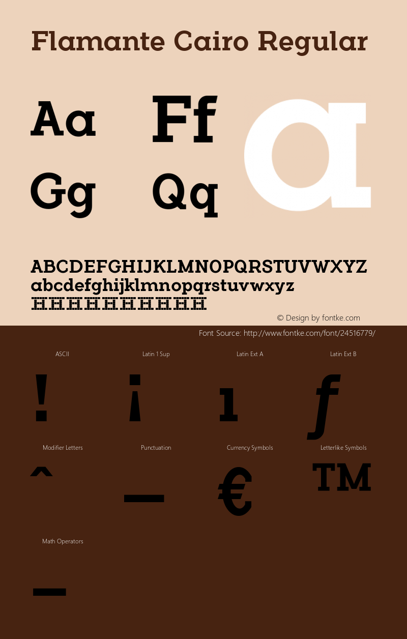 FlamanteCairo Version 1.186; ttfautohint (v1.6) Font Sample