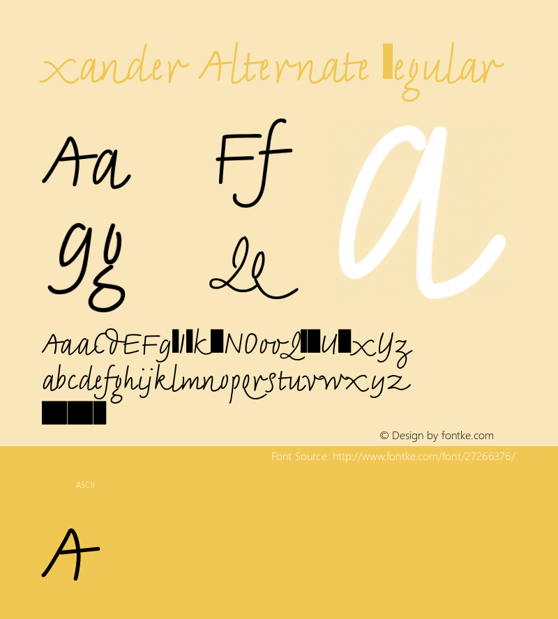 Xander Alternate Regular Version 1.00 Font Sample