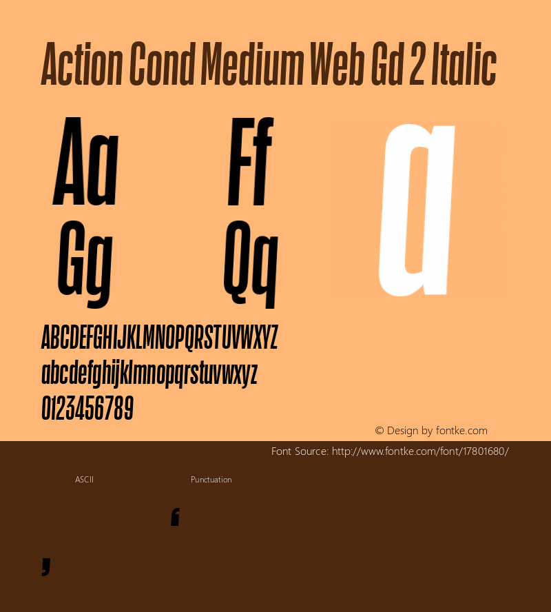 Action Cond Medium Web Gd 2 Italic Version 1.1 2015 Font Sample
