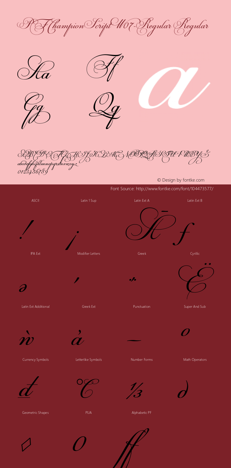 PF Champion Script W07 Regular Version 3.10 Font Sample