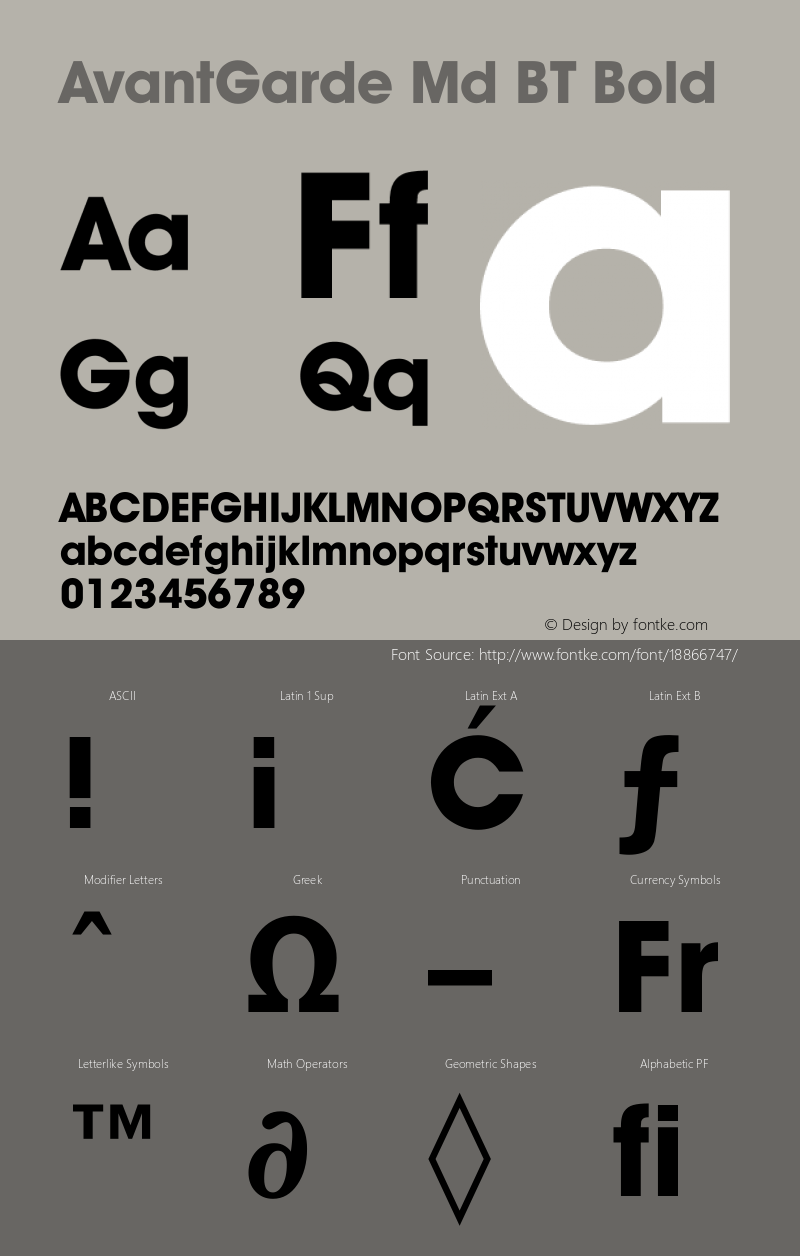 AvantGarde Md BT Bold mfgpctt-v1.53 Friday, January 29, 1993 11:43:37 am (EST) Font Sample