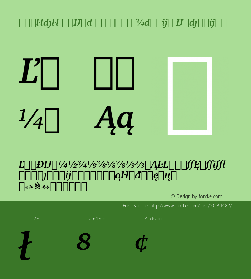 Charter BdExt BT Bold Italic Extension Version 1.01 emb4-OT Font Sample