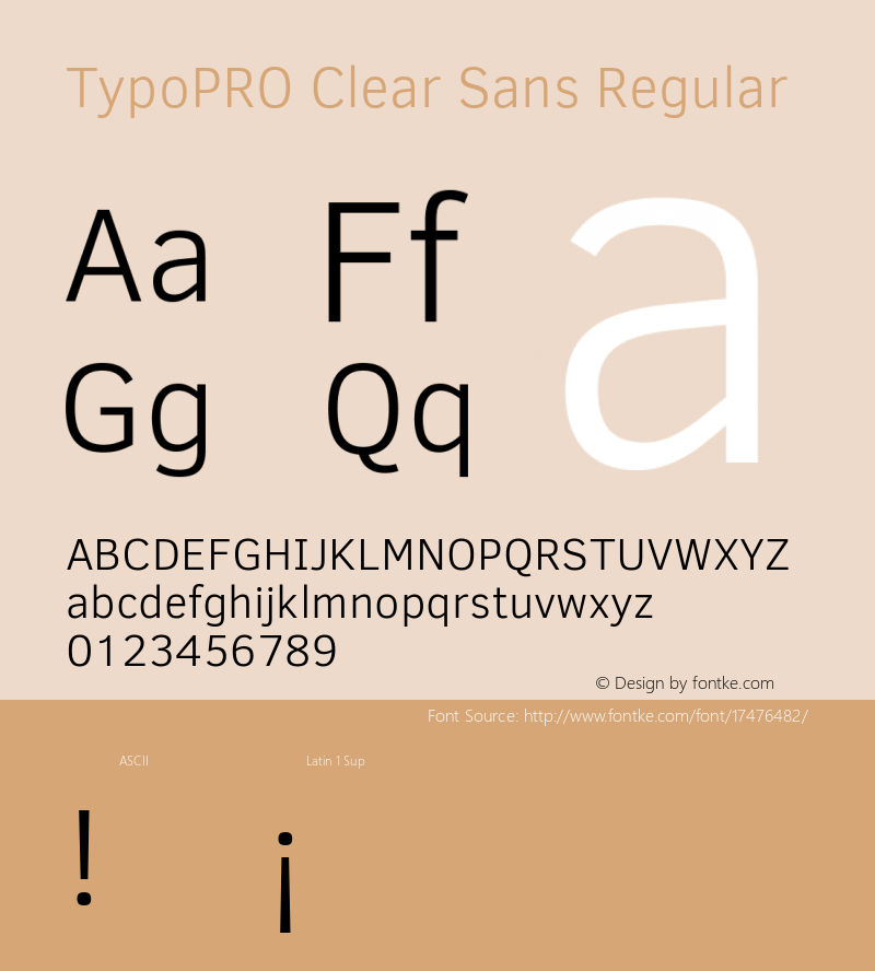 TypoPRO Clear Sans Regular Version 1.00 Font Sample