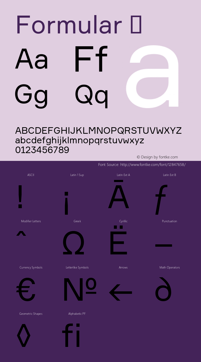 Formular ☞ Version 1.001;com.myfonts.brownfox.formular.regular.wfkit2.gTN9 Font Sample