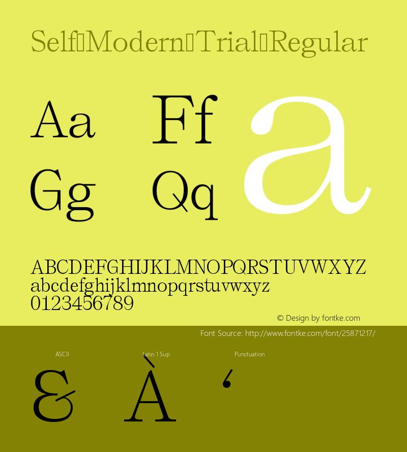 Self Modern Version 1.000;PS 1.0;hotconv 1.0.88;makeotf.lib2.5.647800 Font Sample