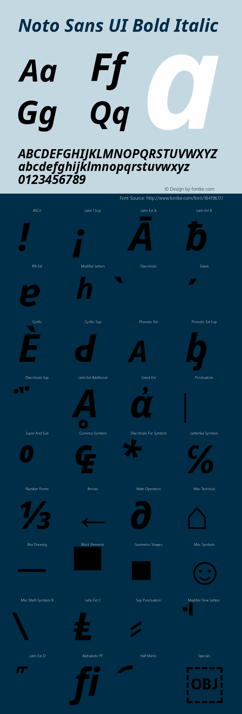 Noto Sans UI Bold Italic Version 1.06 uh Font Sample