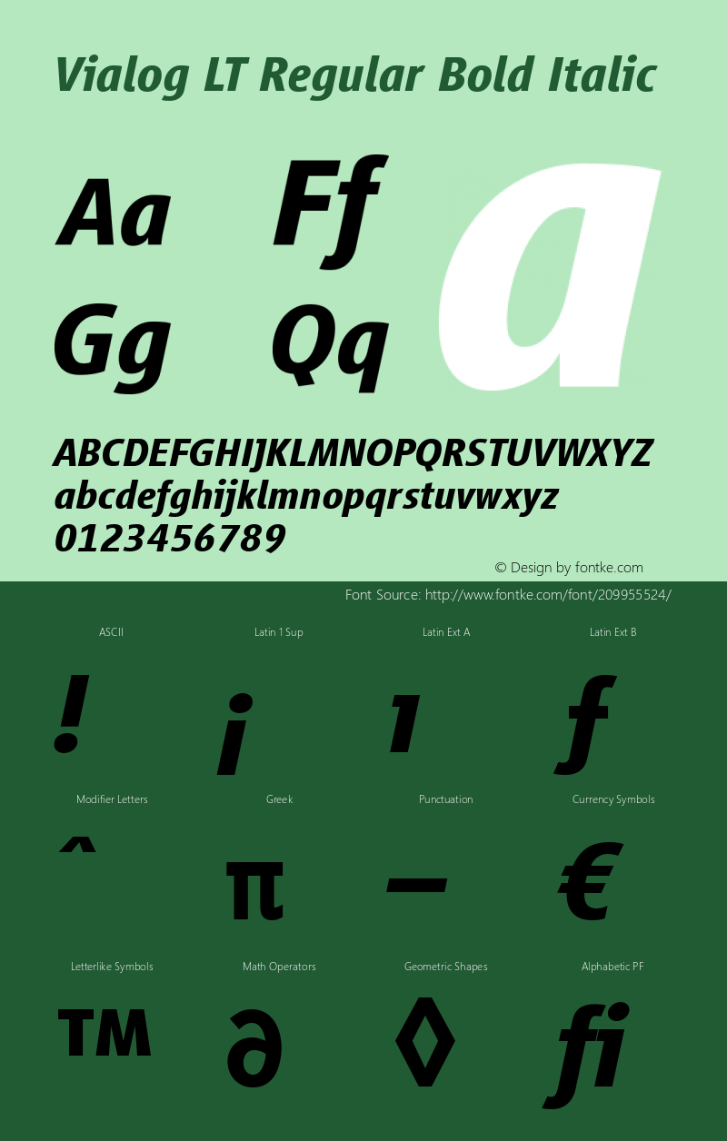 Vialog LT Bold Italic Version 1.02;2006图片样张