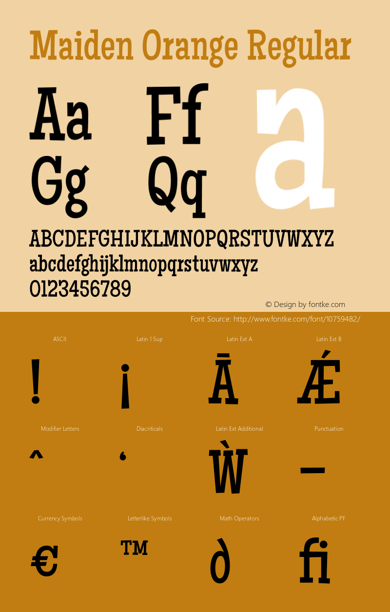 Maiden Orange Regular Version 1.000 Font Sample